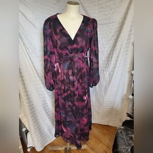 NEW Sofia Elegant Multicolor V-Neck Maxi Dress, Size Medium (8-10)